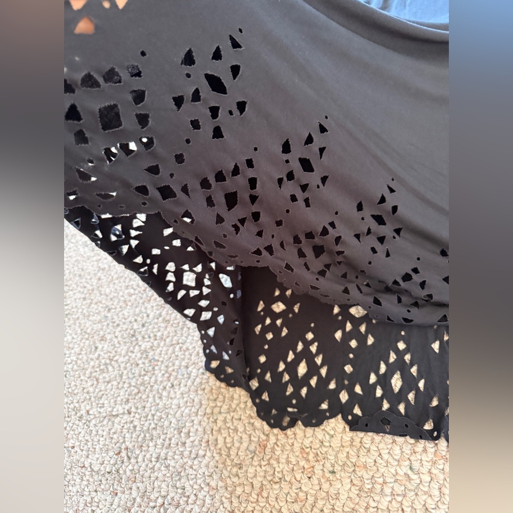 Volcom Black Maxi Skirt with Intricate Hem - Picture 2 of 3